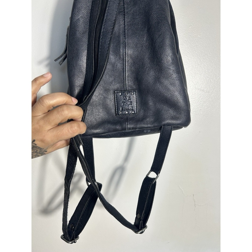 Free People Black Leather Backpack Satchel - Picture 9 of 16